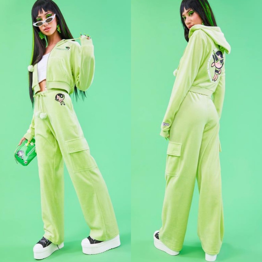 NEW Ur Twisted Sister Velour y2k Powerpuff Girls Cargo pants